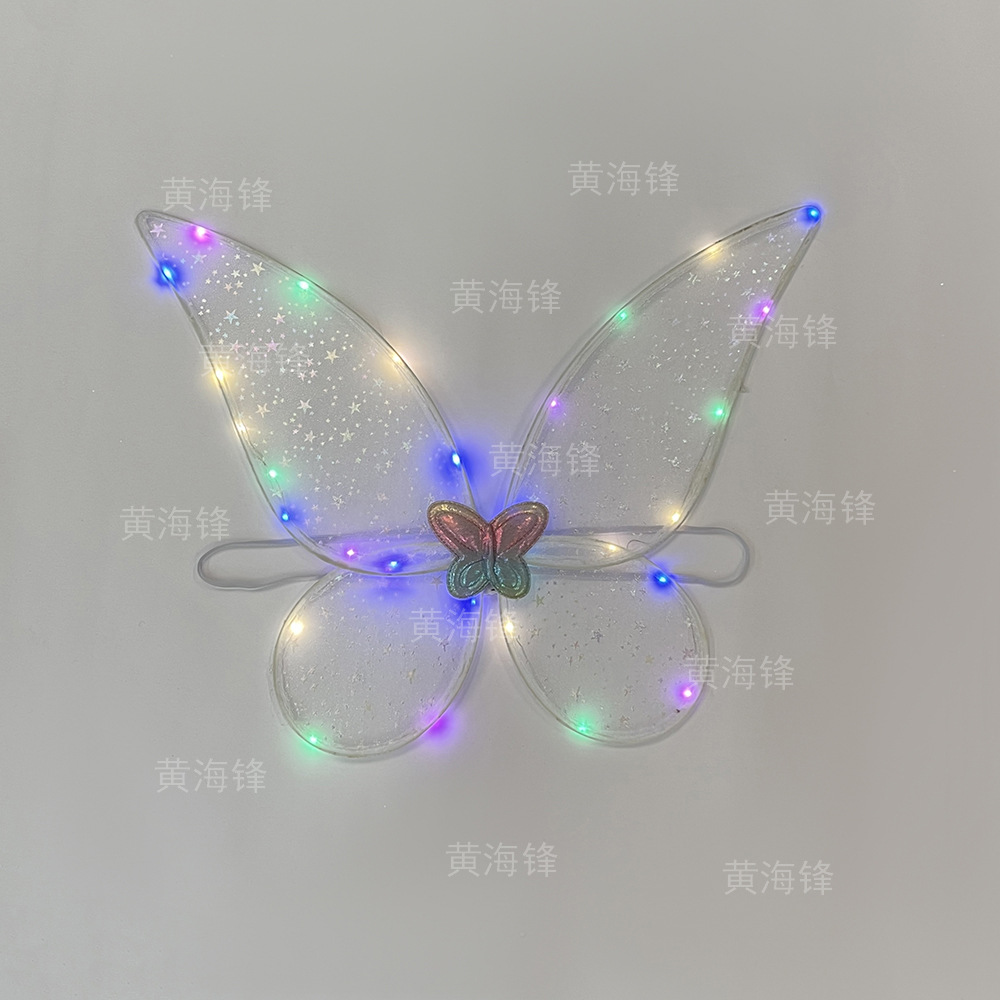 跨境圣诞节精灵翅膀套装舞会带灯单层天使翅膀魔法棒发箍三件套详情21