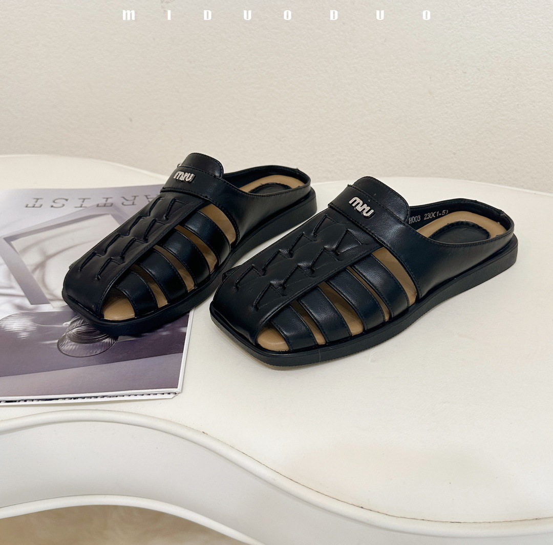 包头平底女士夏季外穿后空编织罗马鞋2024新款软底透气舒适凉拖鞋详情9