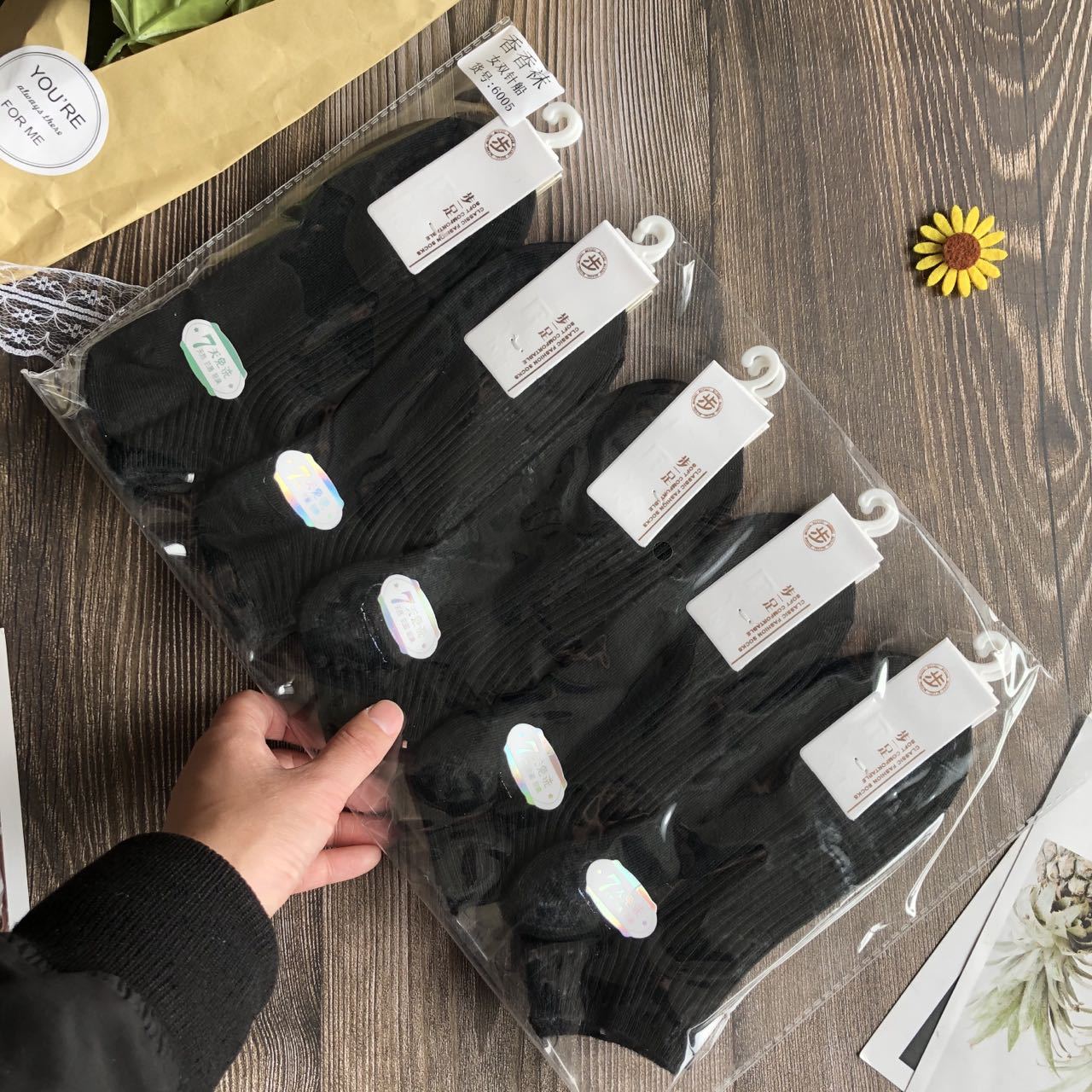 高品质双针女袜子春夏薄款纯色短袜女式棉袜日系彩色短筒船袜批发详情5