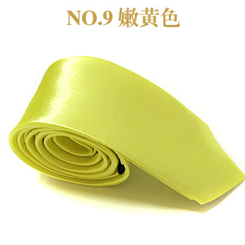 男士领带5cmj窄版jk纯素色学生亮光色丁团体黑色tie嵊州厂家批发详情18