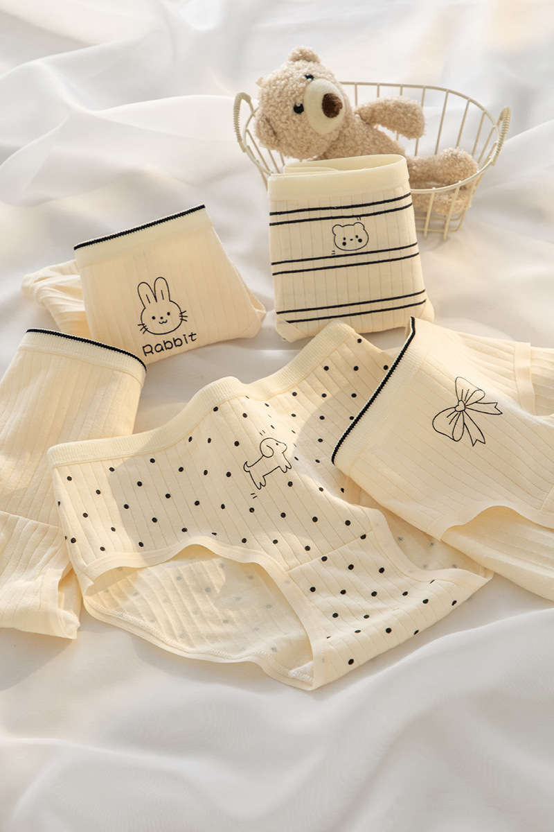 条纹卡通女士内裤女生纯棉A类婴儿棉少女7A抗菌裆三角裤头详情35