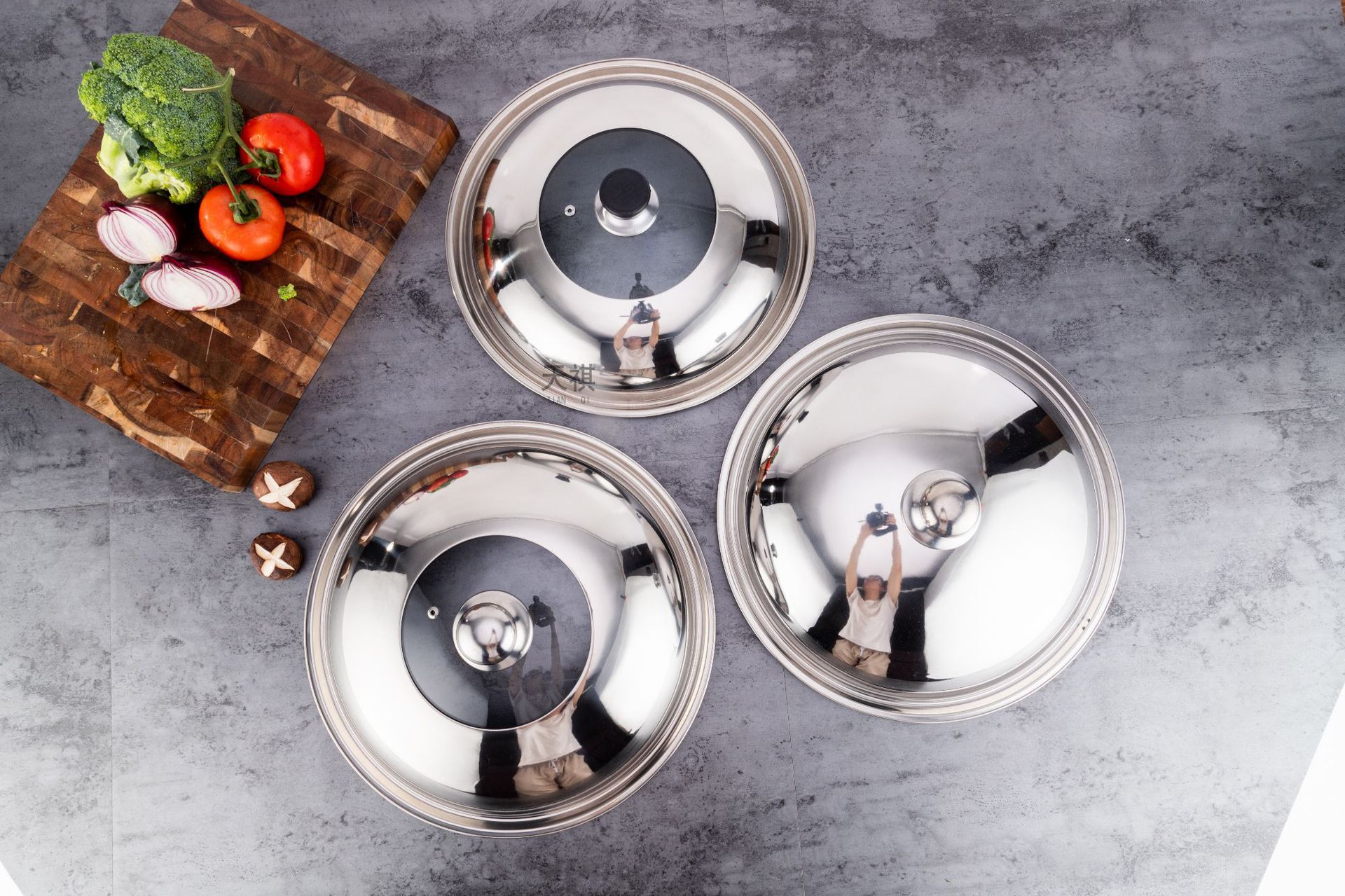 Stainless steel pot lid, household cooking pot lid, 30-40cm, wok combination lid, universal non-magnetic pot lid, glass lid pic 5
