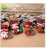 Christmas stocking series, Christmas stockings, dancing dolls, fences, Santa Claus, snowmen, gift stockings, candy stockings pic 5