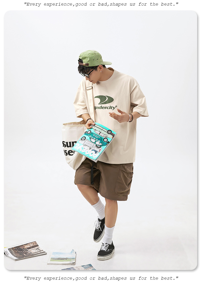 韩路男装 潮牌印花宽松短袖T恤男女夏季新款纯棉情侣美式复古体恤详情14