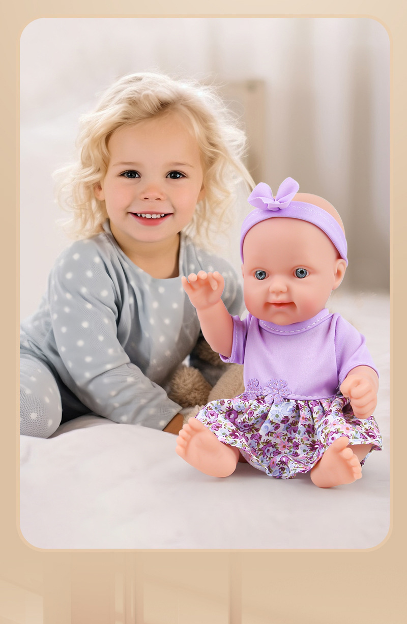 Factory direct sales of 10-inch plastic-coated newborn simulation baby, rebirth doll, role-playing toy trolley pic 4