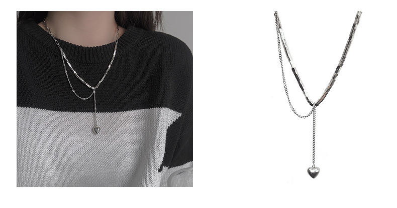 European and American hip-hop zircon collarbone chain, girl spice, ins titanium steel necklace, versatile, niche design, light luxury accessory pendant, pomelo ear pic 20