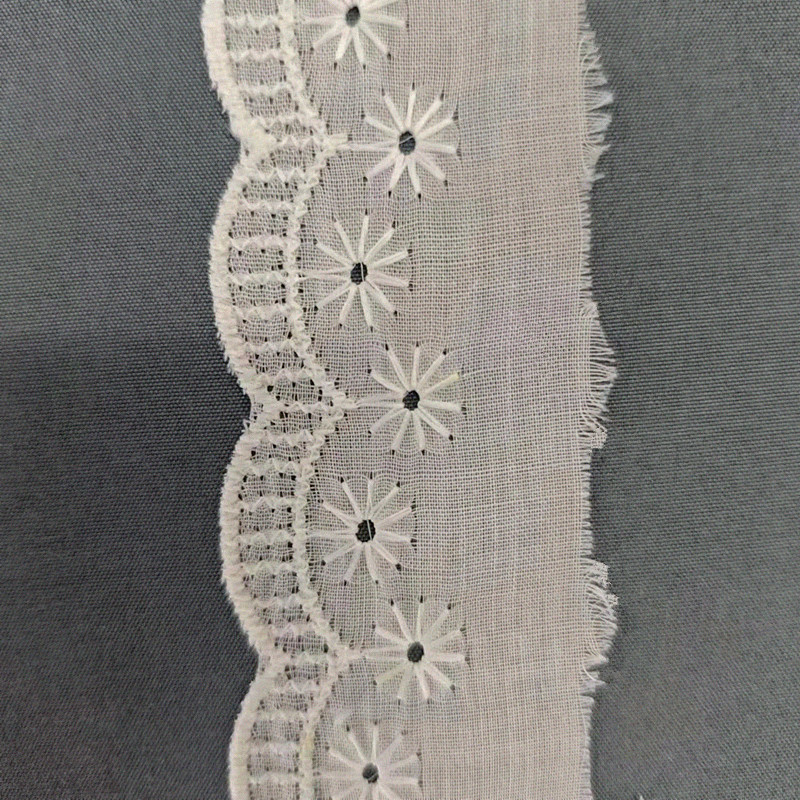 Wholesale of cotton embroidered lace, hollowed-out lace, embroidered skirt hem, clothing accessories, milk silk, perforated, barcode 2.5 pic 33