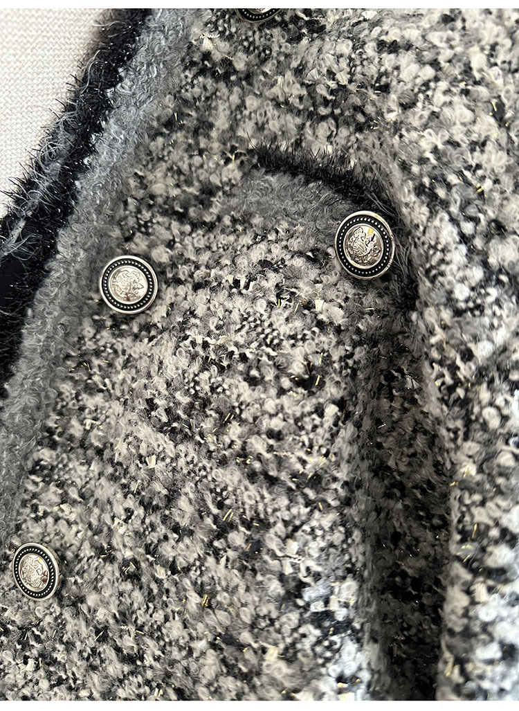 san@collection invierno 2024 nueva mujer pequeña fragancia tweed lana abrigo temperamento abrigo francés pic 21