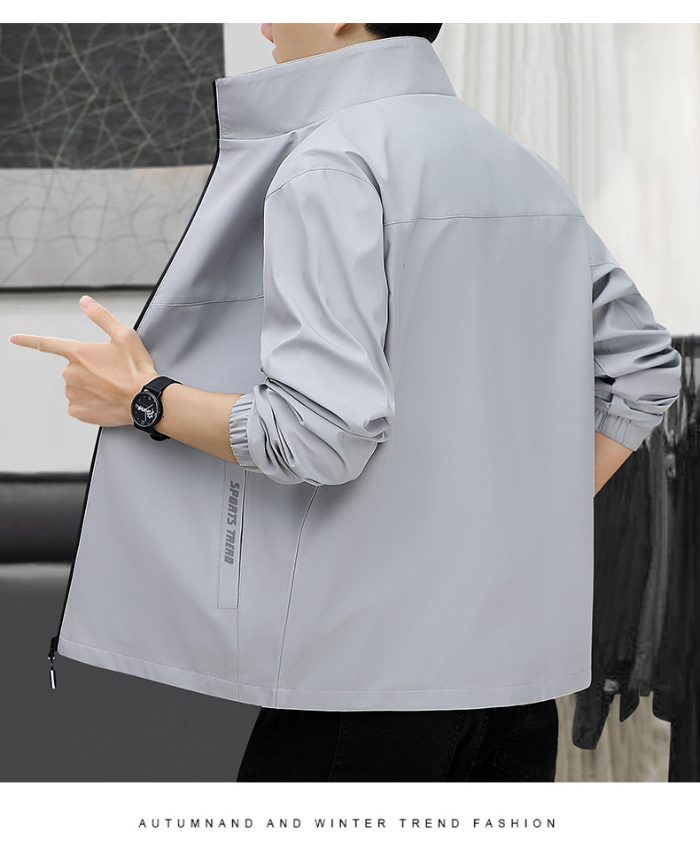 秋冬加绒加厚夹克男立领休闲商务男士好搭外套男大码运动户外男装详情21