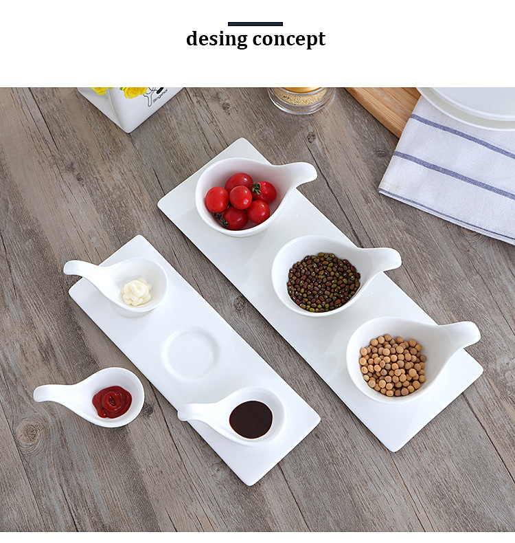 Caviar spoon, creative Japanese and Korean cuisine ceramic plate, seasoning plate, seasoning plate, dessert sauce, vinegar, oil bowl, Western tableware pic 12