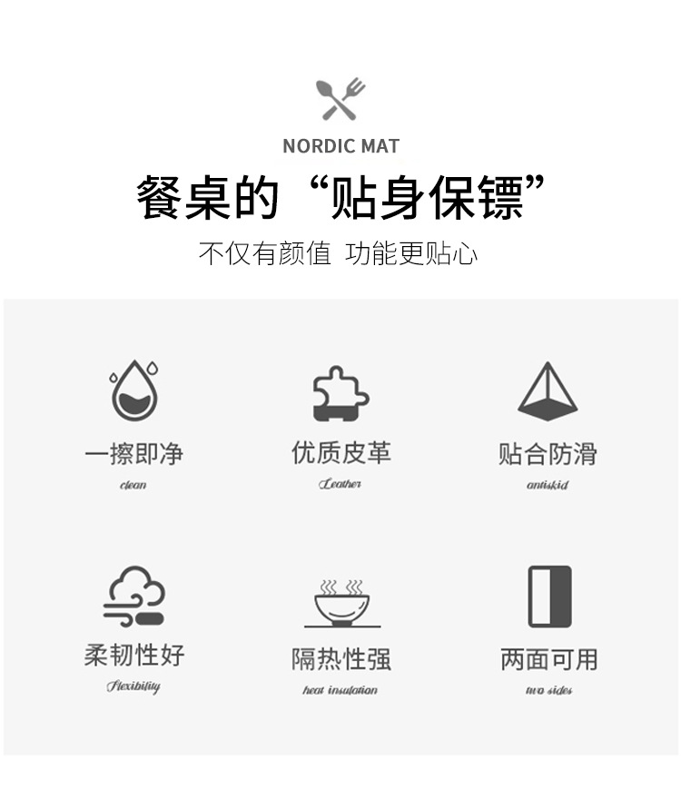 Cross-border Amazon bestsellers: Leather placemats, heat insulation pads, table MATS, coasters, carbon fiber fabric texture, lychee texture pic 2