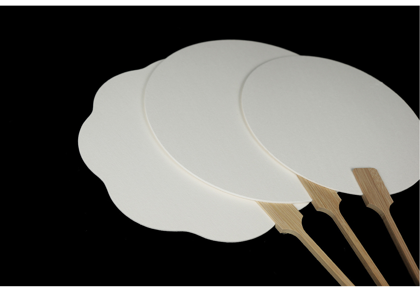 生宣团扇双面加厚宣纸空白卡纸扇手绘国画书法diy长柄扇子批发详情5