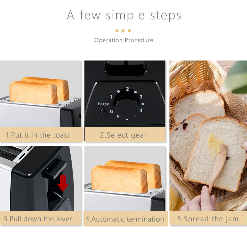 Cross-border SOKANY016S toaster, household 2-slice fully automatic breakfast machine, multi-functional toaster toaster pic 6