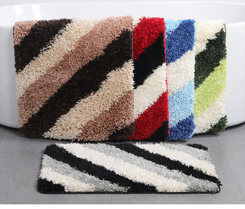 加厚几何浴室马桶三件套卧室客厅防滑垫子卫生间吸水脚垫入户地垫详情1