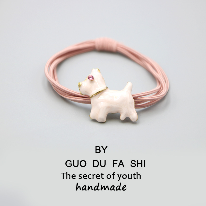 The pink rabbit and bear hair tie from the country of accessories, the cute cartoon hair tie and the adorable multi-strand hair band pic 3