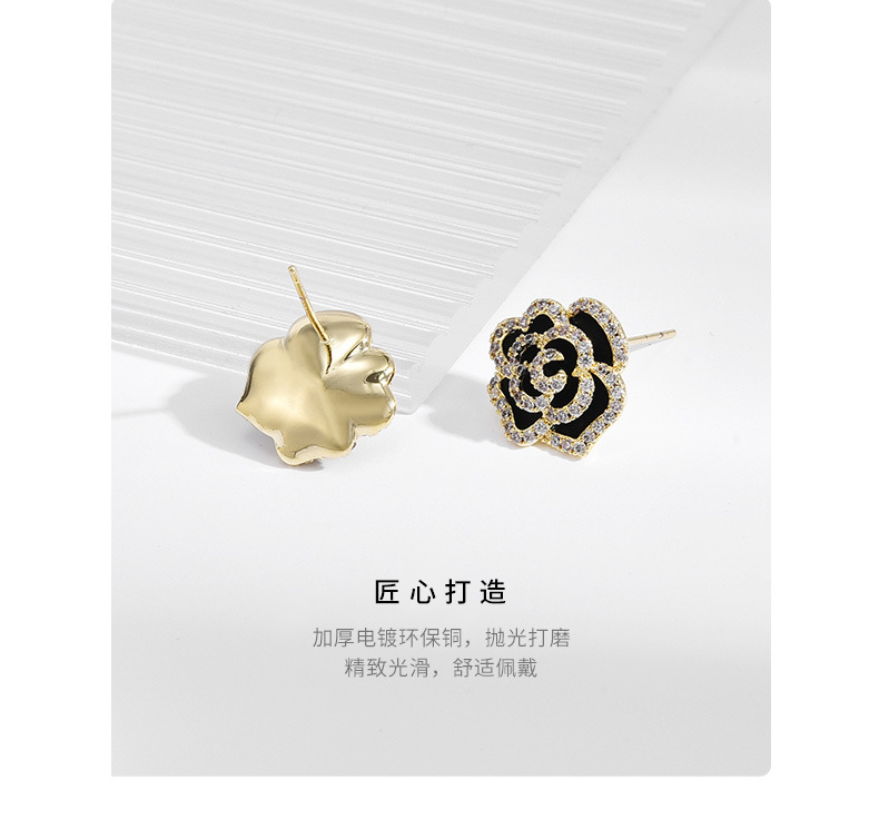 Wholesale of 2021 New 925 Silver Needle Camellia Micro-inlaid Zircon stud earrings, one-piece consignment, premium earrings pic 14