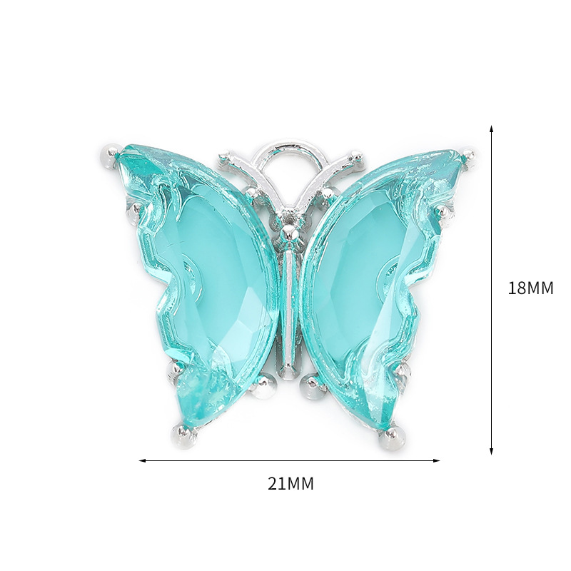 Wholesale alloy acrylic double-hanging butterfly micro-inlaid diy bracelet and necklace material jewelry accessories from the manufacturer pic 1