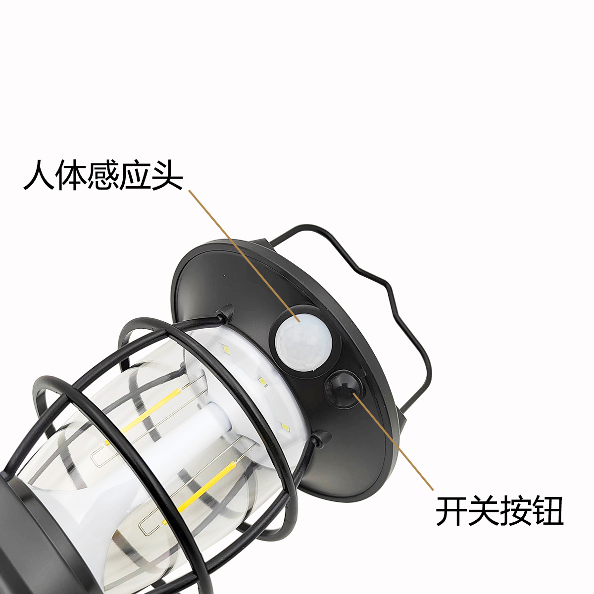 New outdoor retro solar sensor lamp, wall lamp, solar camping lamp, ambient lamp, Type-C charging pic 6