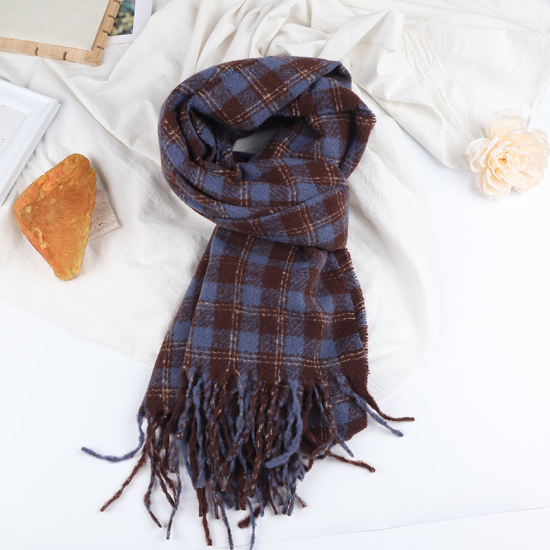 新款复古高级感仿羊绒围巾女冬季小香风气质时尚披肩围脖两用学生详情4