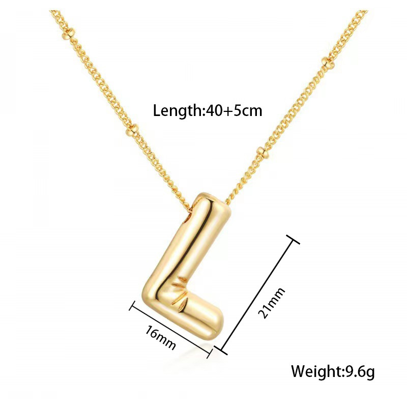 臻茫跨境钛钢网红爆款好看不锈钢项链常规派对气球字母吊坠项链女详情15