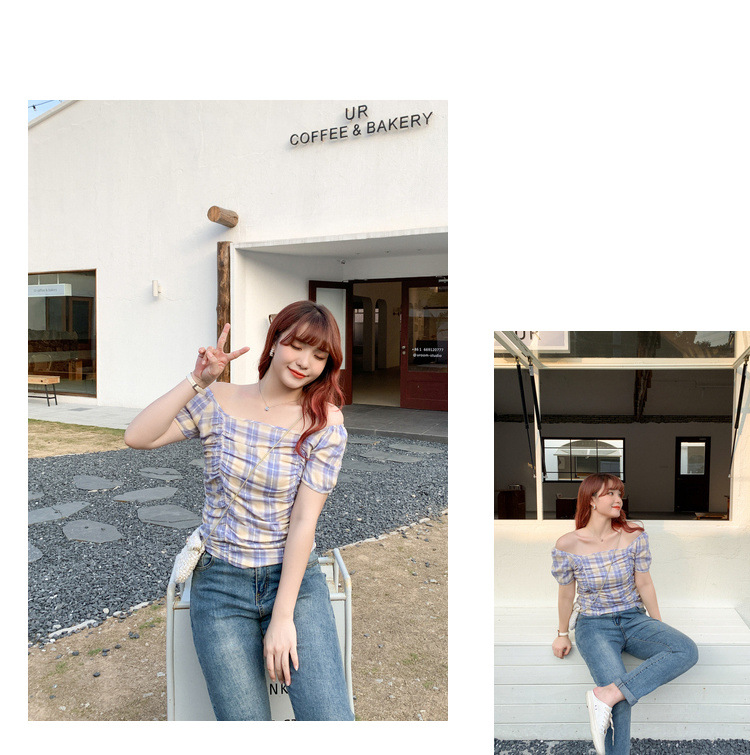 复古方领显瘦小清新打揽上衣夏季大码女装胖mm短袖小衫#9674详情35