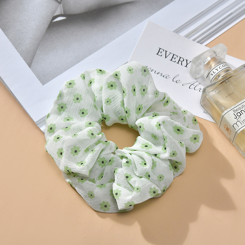 Wholesale of cross-border Korean InS-style fresh and sweet large intestine rings, summer updo hairstyles, and popular meatball hair bands pic 3