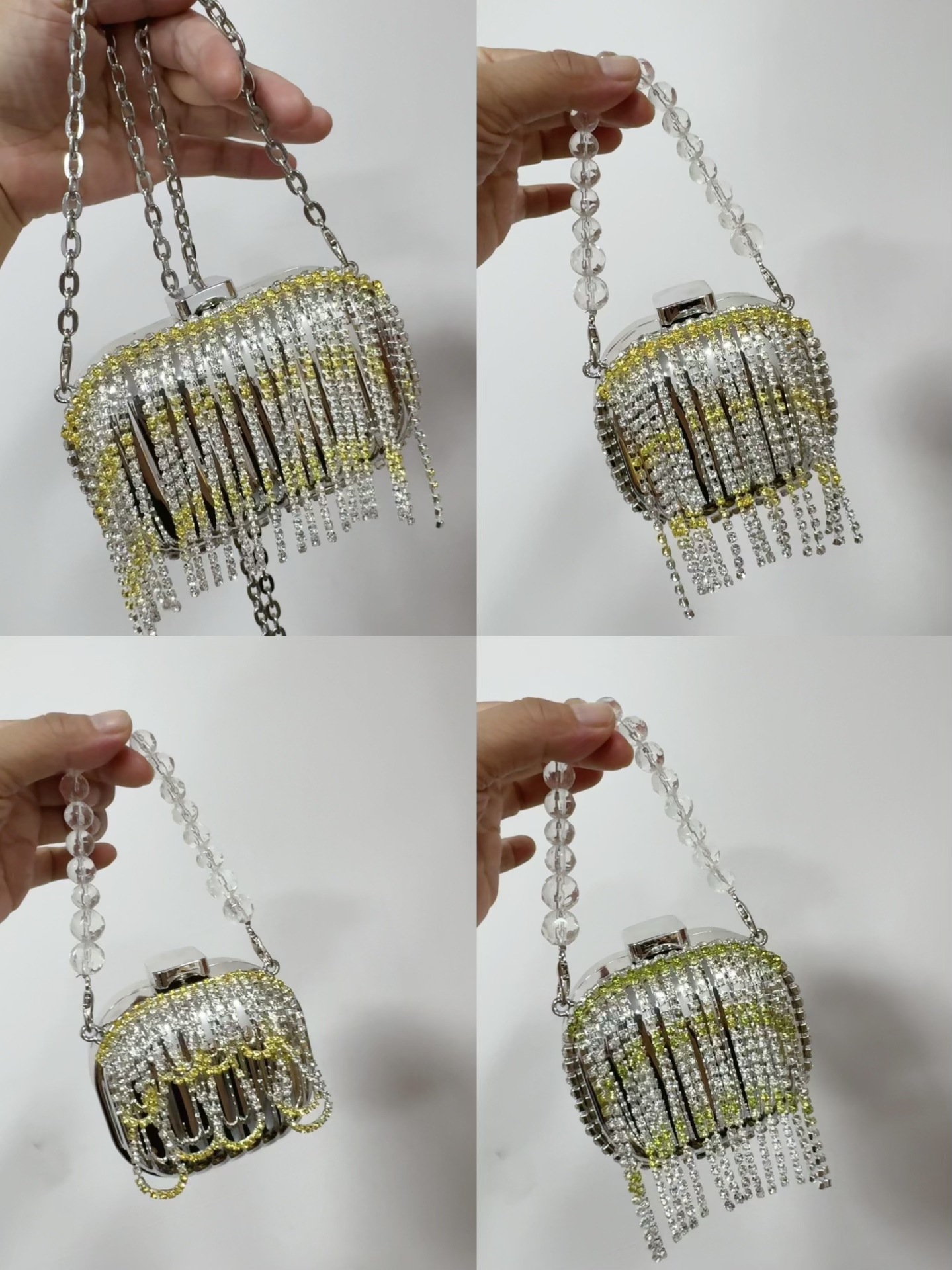 欧美跨境亚克力包2025新款时尚潮流闪钻流苏行李箱包零钱包口红包详情1