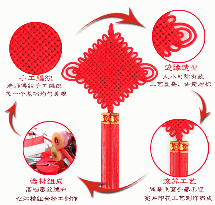 8-20 large pieces of velvet Chinese knots for wedding decorations in the living room and entrance hall. New Year and Spring Festival Chinese knot decorations for housewarming pic 1