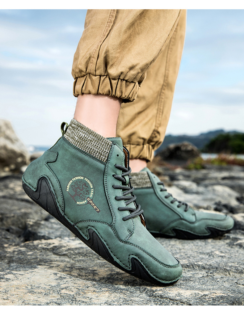 跨境爆款袜子口切尔西靴独立站大码男鞋高帮男士休闲鞋子马丁靴详情22