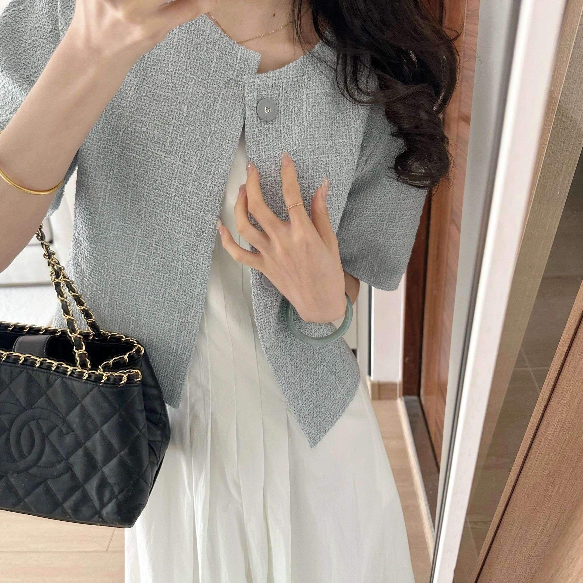 白色背心连衣裙女2024春夏新款韩版法式无袖收腰赫本风吊带长裙子详情9