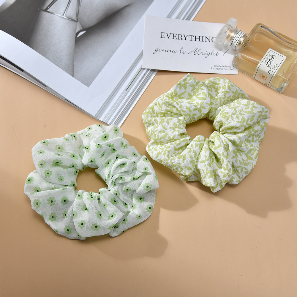 Wholesale of cross-border Korean InS-style fresh and sweet large intestine rings, summer updo hairstyles, and popular meatball hair bands pic 1