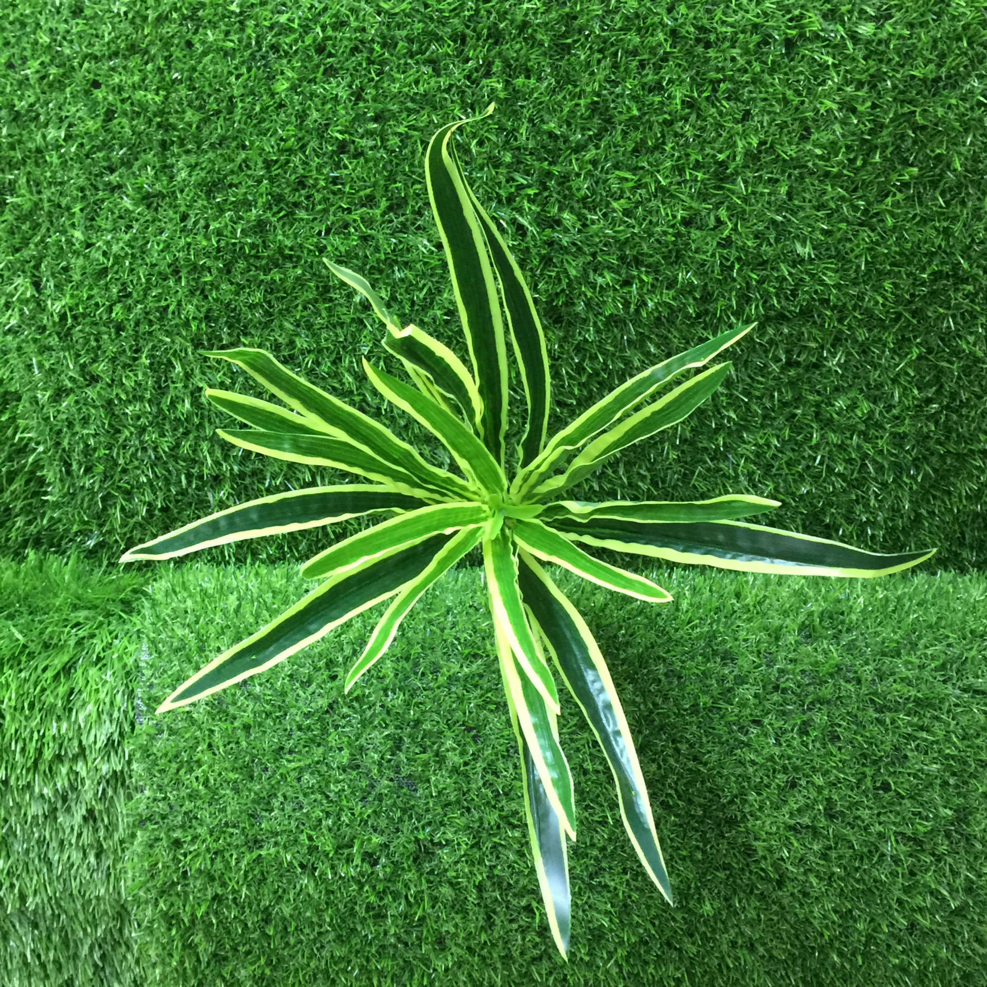 Laminated artificial white-edge spider plants, green artificial plant wall materials, small-leaf orchid artificial flowers, artificial flower decoration pic 5