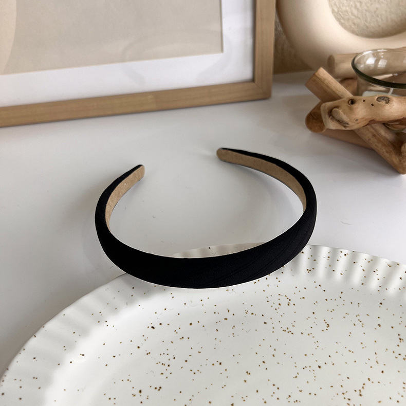 French elegant black hairband, sweet pearl braided hairpin, knitted height-increasing headband, wide-edge hairpin for women pic 24