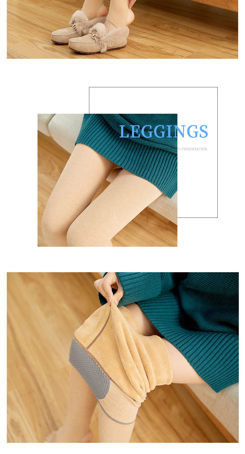 New thickened faux cashmere threaded cotton leggings for autumn and winter, fleece to tuck in the abdomen and lift the buttocks, negative oxygen ion health pants for women pic 15