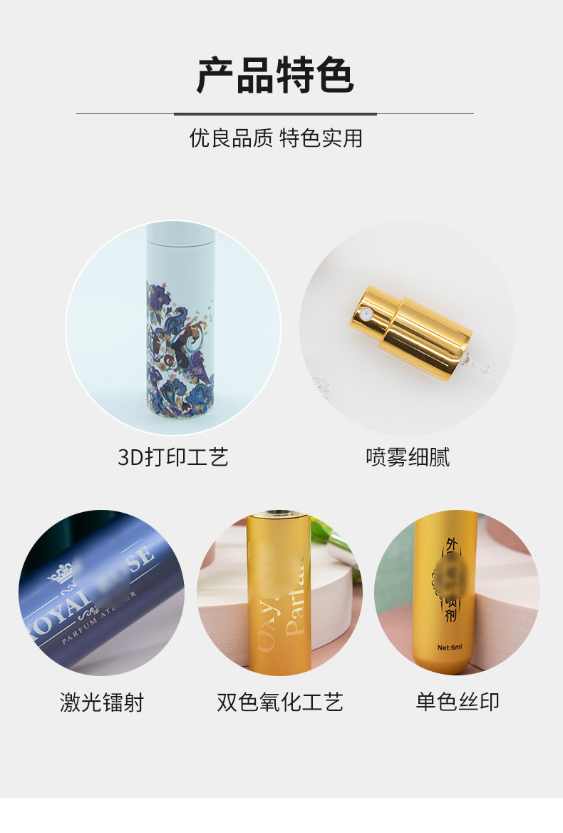 Supplying 5ml bottom-filled portable travel perfume spray bottles and cosmetic sample empty bottles pic 5
