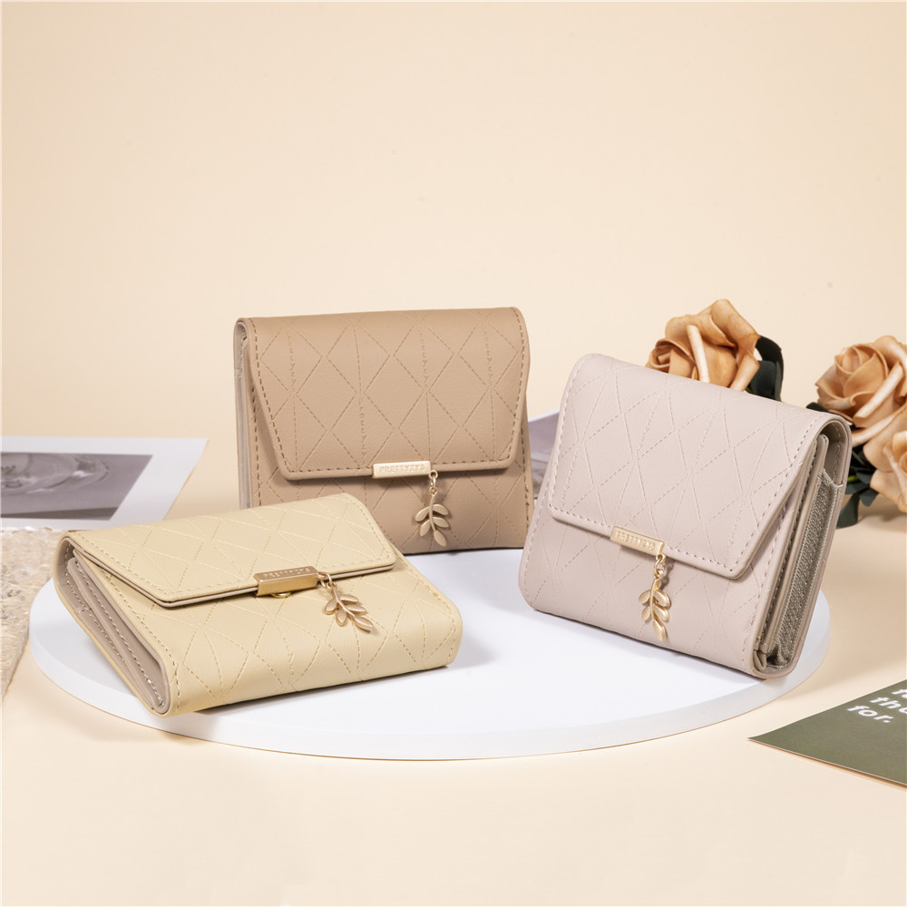 普瑞蒂钱包女新款日韩版小清新折叠搭扣拉链短款钱夹多功能零钱包详情4