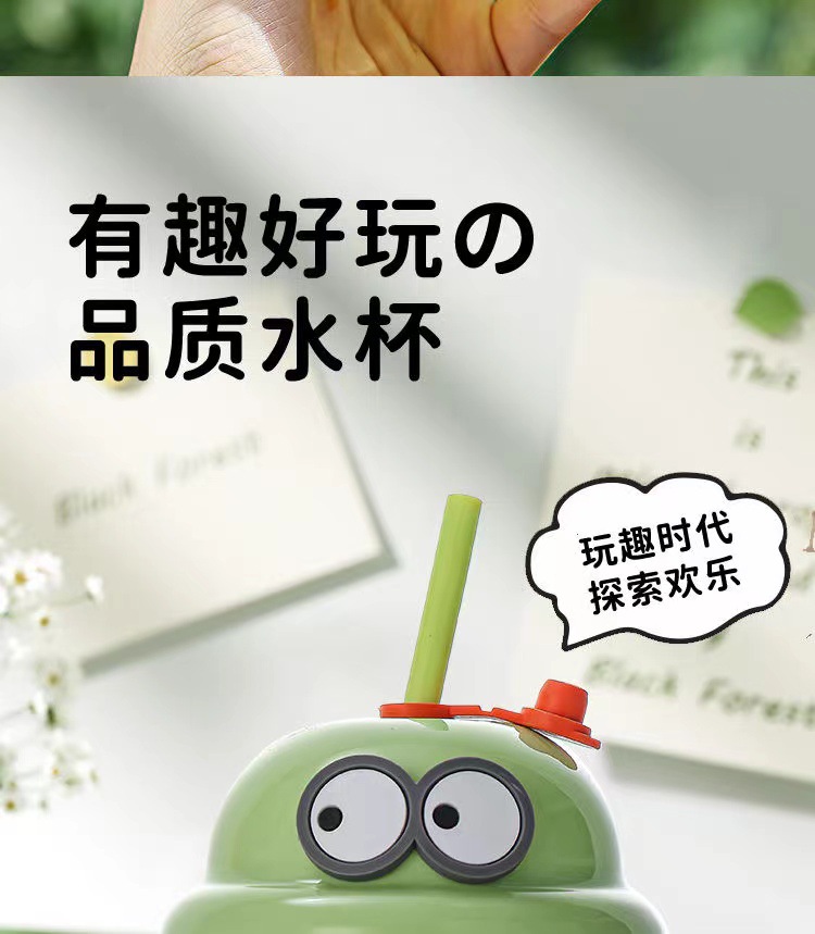 卡通墩墩杯迷你水杯玻璃杯 小奶杯咖啡牛奶杯高颜值胖胖杯带吸管详情2