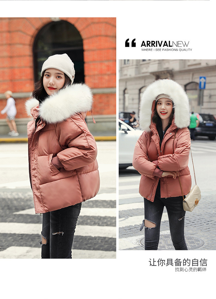 New winter cotton-padded jacket, thickened cotton-padded jacket, down cotton-padded jacket for women, short Korean-style fitted hooded bread jacket pic 11