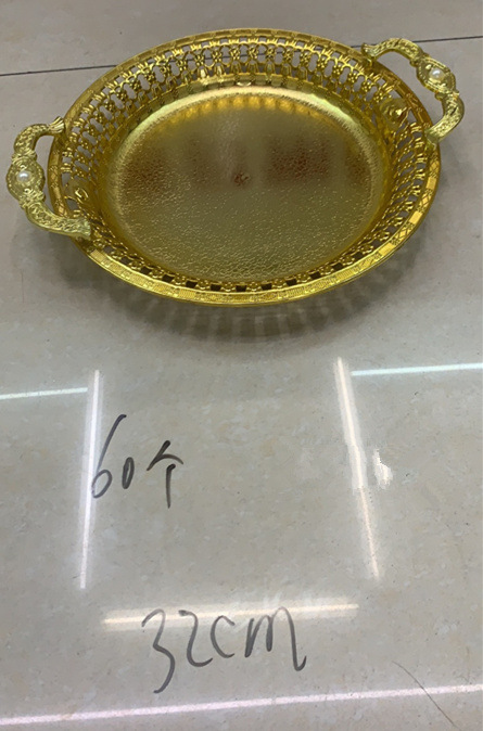 多种款式方形圆形电镀金色银色盘子瓜果盘详情10
