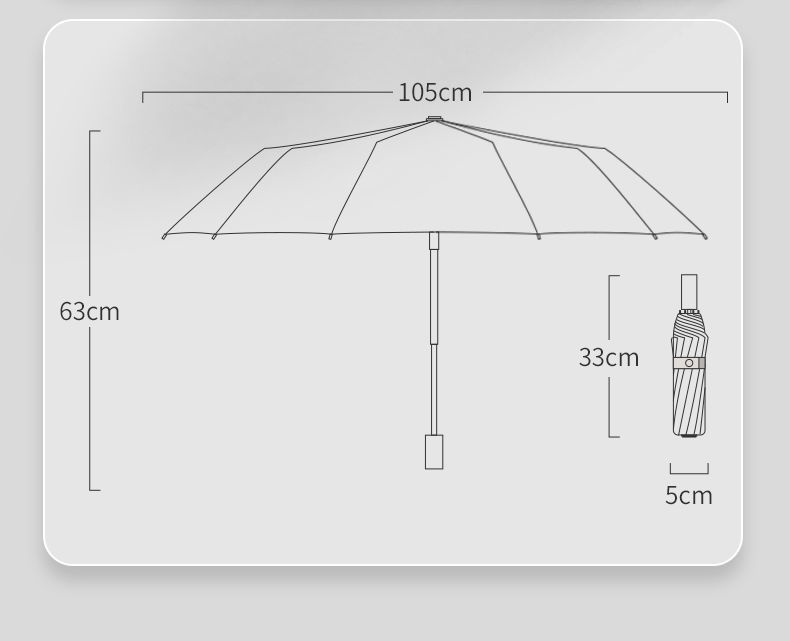 New 12-bone black rubber fully automatic umbrella folding business umbrella three-fold sunshade and protection 嗮 sun umbrella advertising umbrella pic 48