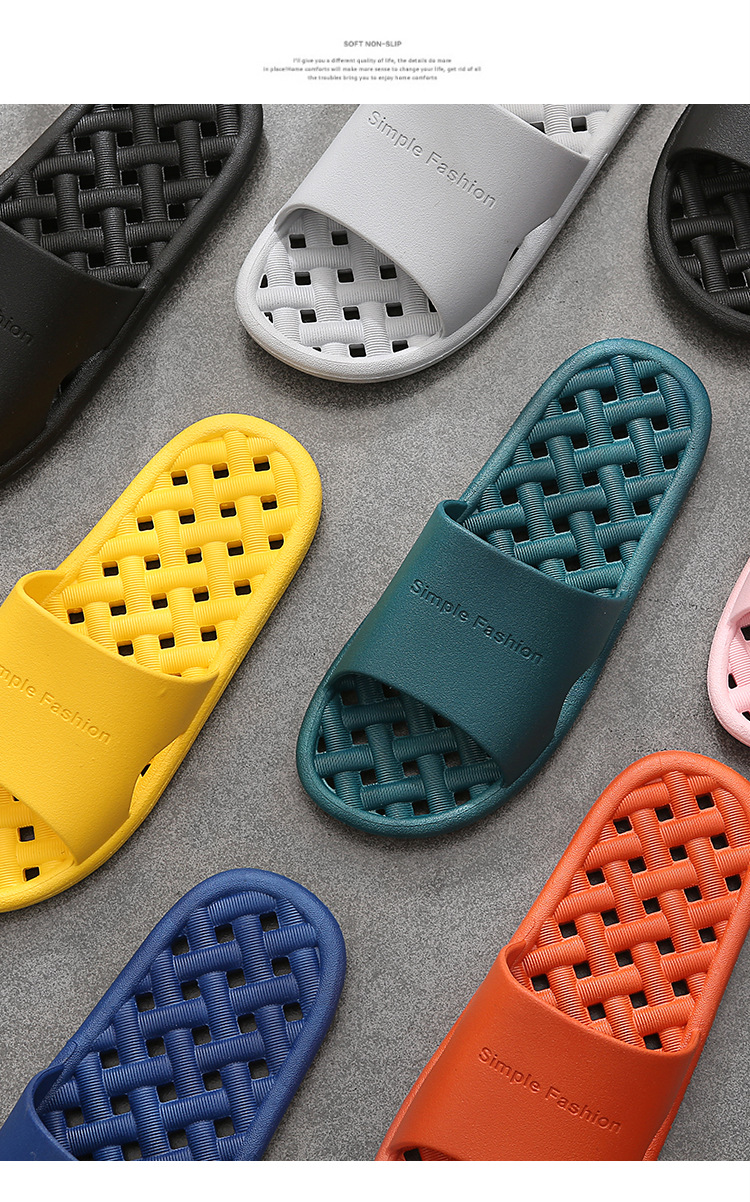 拖鞋定制logo酒店室内洗澡拖鞋情侣漏水家居家浴室PVC软底凉拖鞋详情14