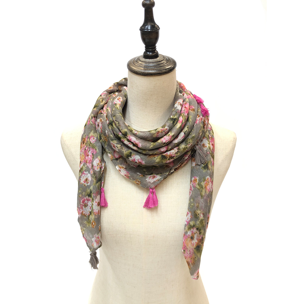 一件代发新款欧美春夏季时尚百搭印花流苏围巾 披肩 跨境专供 工厂批发详情10