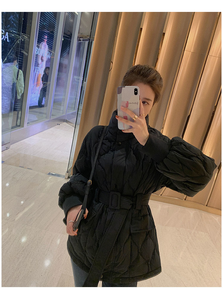 白色羽绒棉服女冬外套2022年新款轻薄收腰韩版欧货冬装短款面包服详情19
