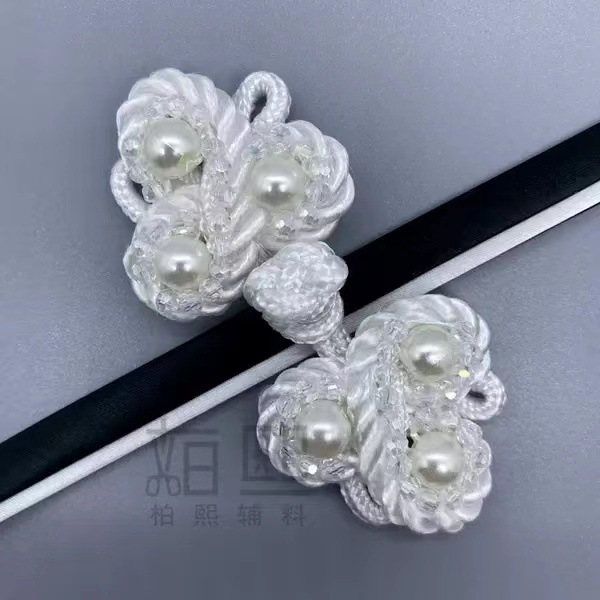 Junkai Accessories Factory 152A beaded Rope three-leaf four-ear dress and jeans beaded plate buckle Manufacturer wholesale pic 1
