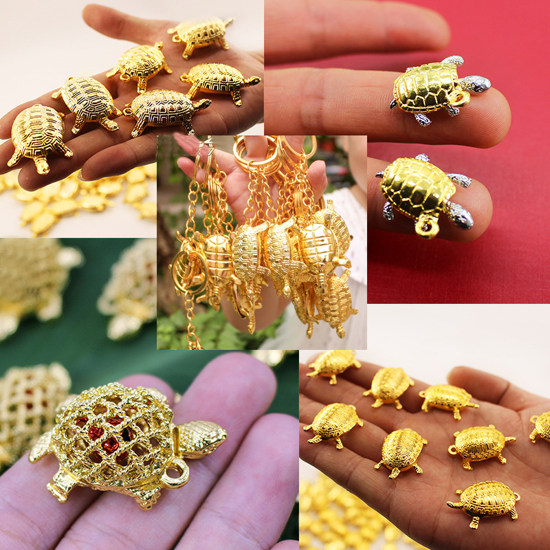 Bell Golden Turtle Keychain mobile phone pendant, Auspicious Prosperity tree pendant, gold and silver Turtle mobile phone pendant, Golden Turtle King Eight pic 3