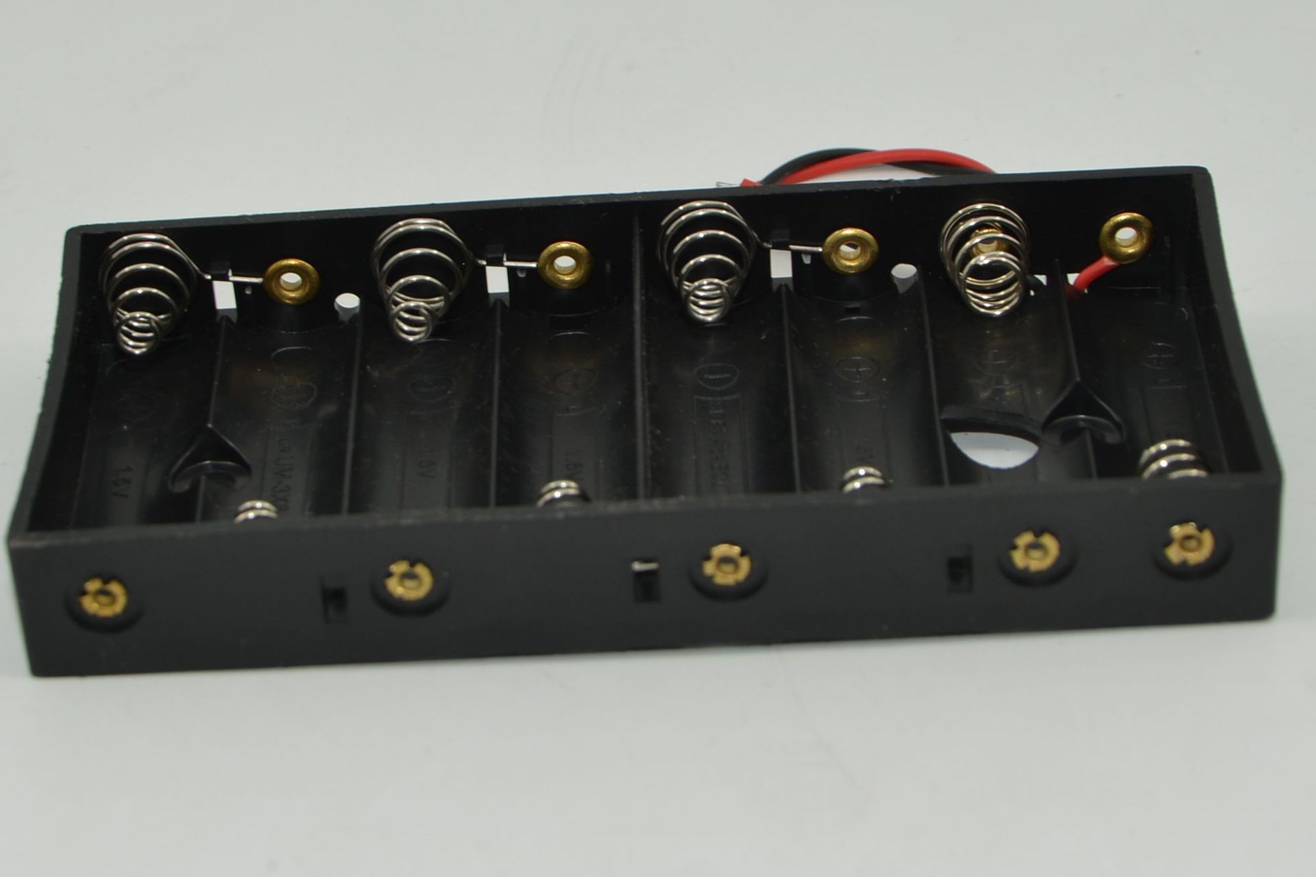 5号8节电池盒 12V没盖没开关带红黑线 8AA电池座 五号八节详情5