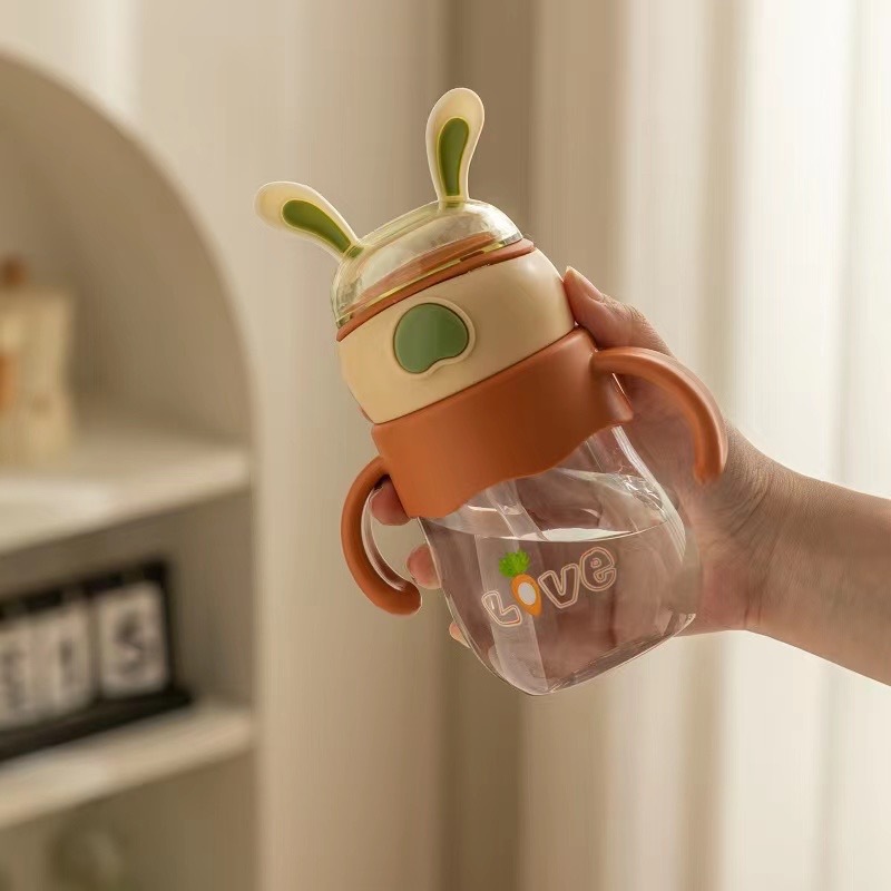 昌诺 可爱超萌兔子卡通塑料水杯儿童上学幼儿园专用2023新款学生吸管杯 塑料杯详情17