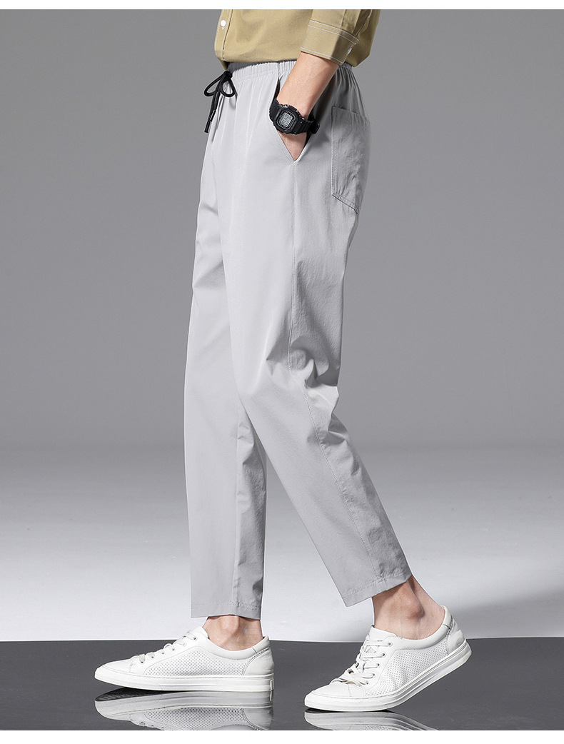 夏季冰丝裤男士薄款锦纶速干运动休闲直筒九分裤清凉空调裤男裤子详情21