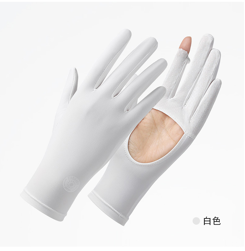 新款防晒手套女士镂空掌心外出开车防紫外线翻盖触屏冰感透气手套详情26