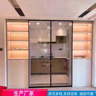 Supplying narrow-frame aluminum alloy swing doors in stock, kitchen glass, bathroom doors, bedroom, toilet doors, and bathroom doors factory pic 13